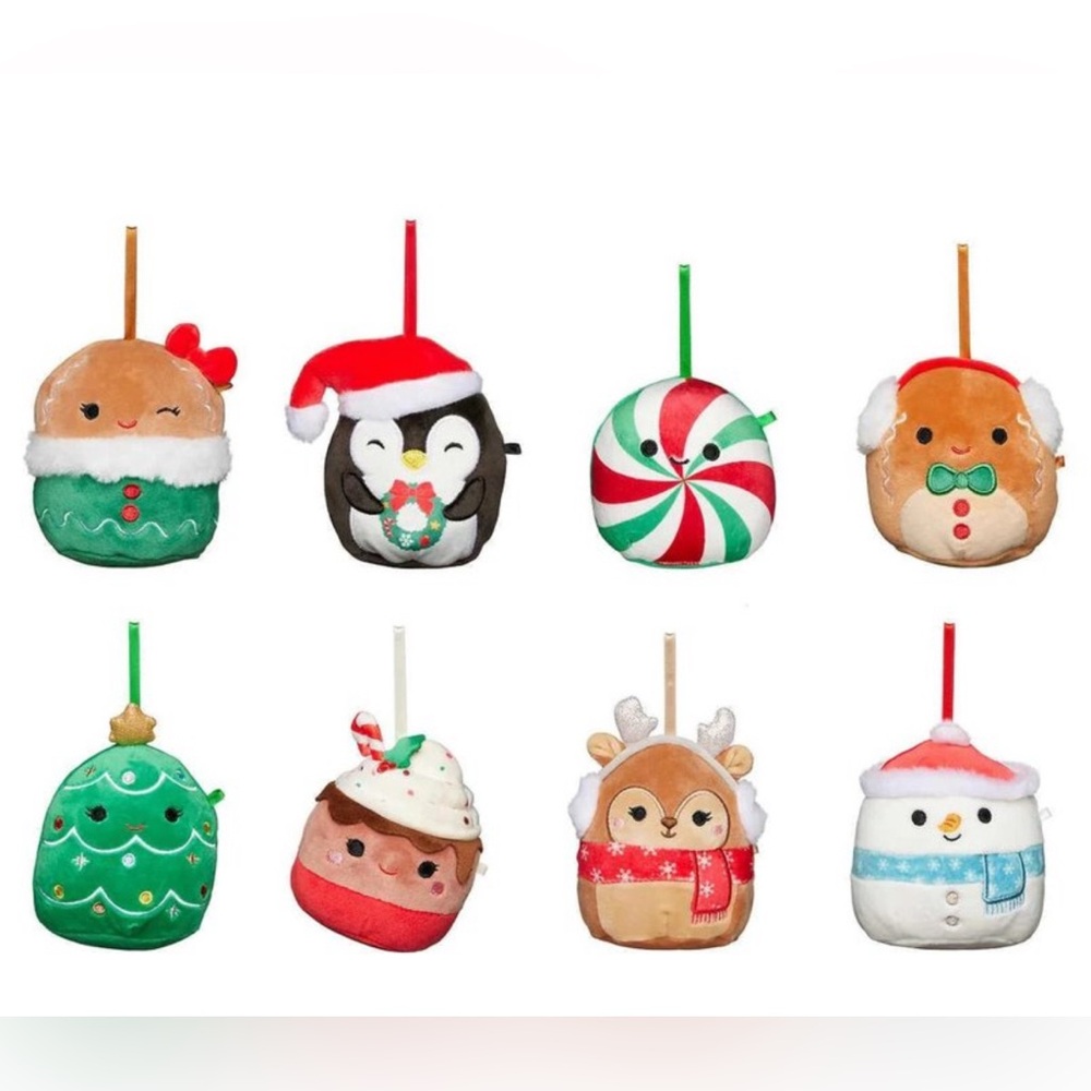 NWT Squishmallows Christmas Ornament Set